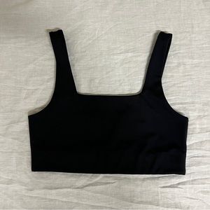 GIRLFRIEND COLLECTIVE Tommy Cropped Sports Bra Square Neck Black - XS